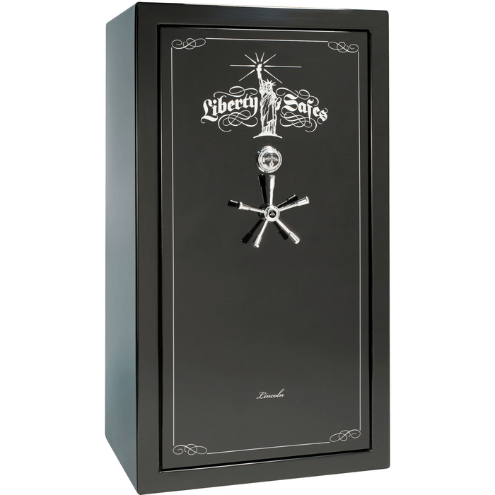 Lincoln | 40 | Level 5 Security | 110 Minute Fire Protection | Black Gloss | Chrome Mechanical Lock | 66.5"(H) x 36"(W) x 32"(D)