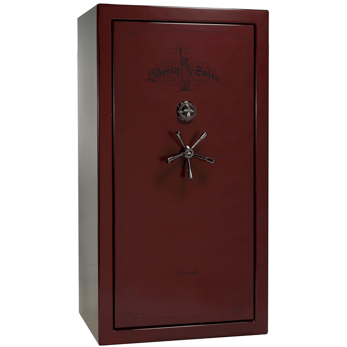 Lincoln | 40 | Level 5 Security | 110 Minute Fire Protection | Burgundy Gloss | Black Mechanical Lock | 66.5"(H) x 36"(W) x 32"(D)
