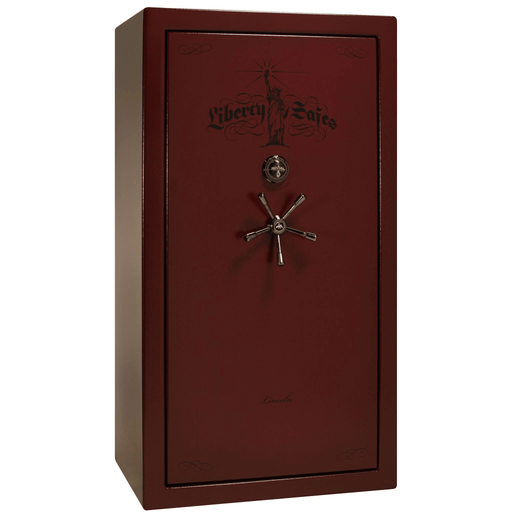 Lincoln | 40 | Level 5 Security | 110 Minute Fire Protection | Burgundy | Black Mechanical Lock | 66.5"(H) x 36"(W) x 32"(D)