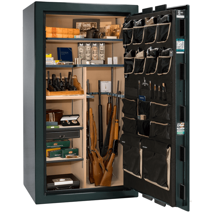 Lincoln | 40 | Level 5 Security | 110 Minute Fire Protection | Green Gloss | Black Electronic Lock | 66.5"(H) x 36"(W) x 32"(D)