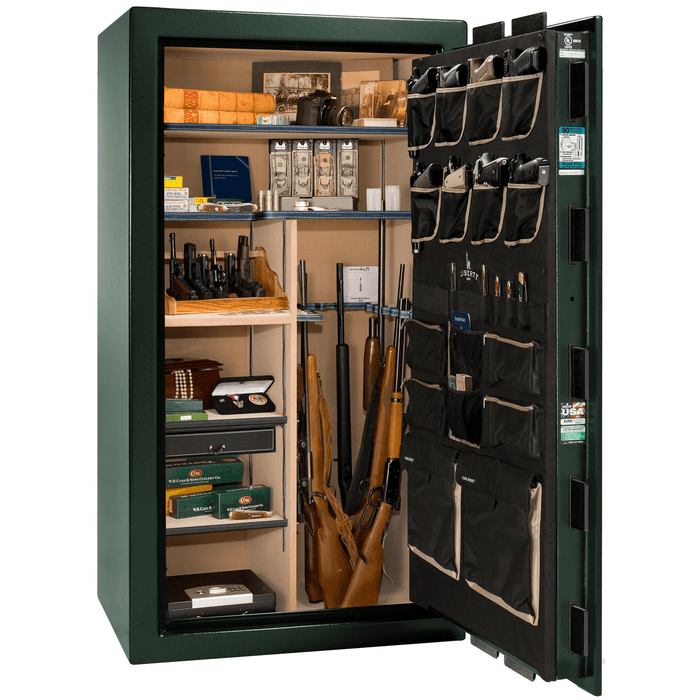 Lincoln | 40 | Level 5 Security | 110 Minute Fire Protection | Green | Brass Electronic Lock | 66.5"(H) x 36"(W) x 32"(D)