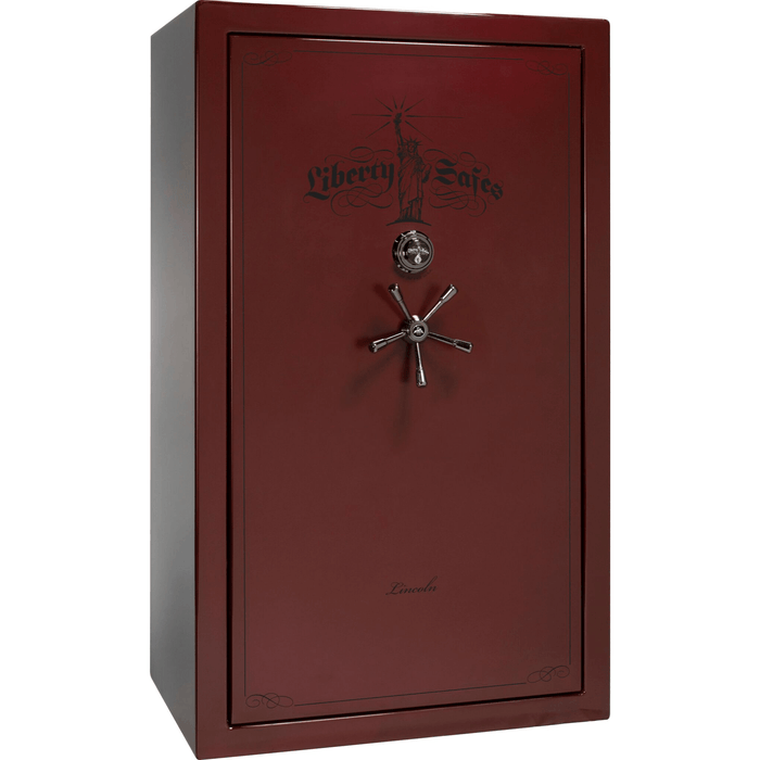 Lincoln | 50 | Level 5 Security | 110 Minute Fire Protection | Burgundy Gloss | Black Mechanical Lock | 72.5"(H) x 42"(W) x 32"(D)