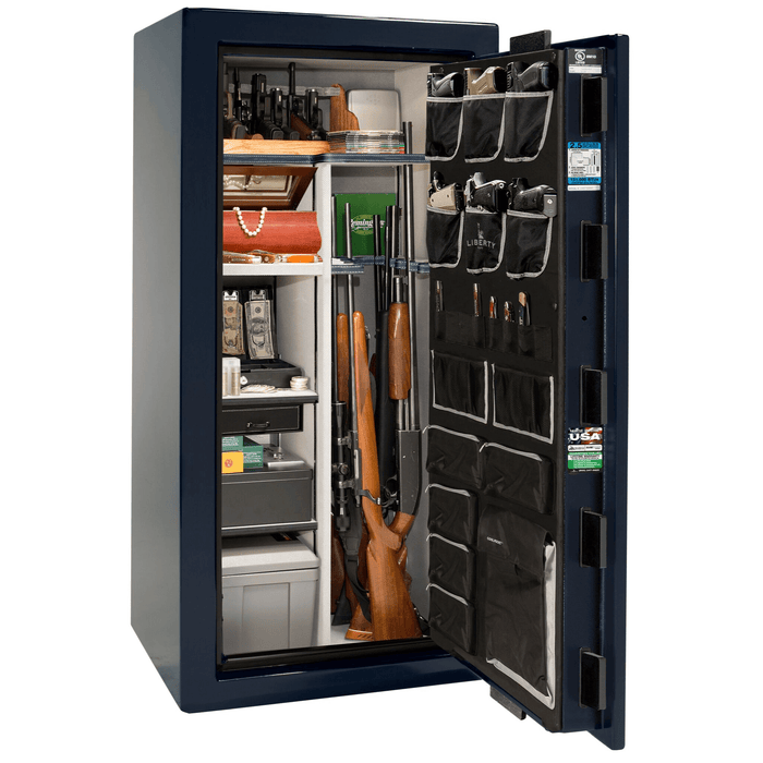 Magnum | 25 | Level 8 Security |  2.5 Hours Fire Protection | Blue Gloss | Chrome Electronic Lock | 60.5"(H) x 30"(W) x 29"(D)