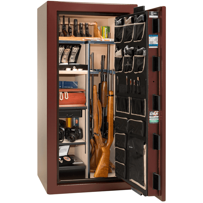 Magnum | 25 | Level 8 Security |  2.5 Hours Fire Protection | Burgundy | Brass Mechanical Lock | 60.5"(H) x 30"(W) x 29"(D)