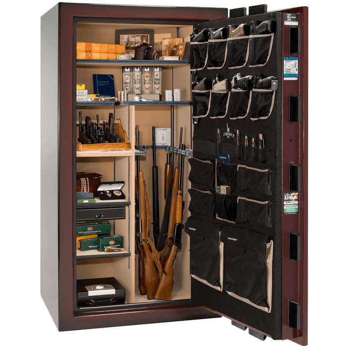 Magnum | 40 | Level 8 Security |  2.5 Hours Fire Protection | Burgundy Gloss | Brass Electronic Lock | 65.5"(H) x 36"(W) x 32"(D)