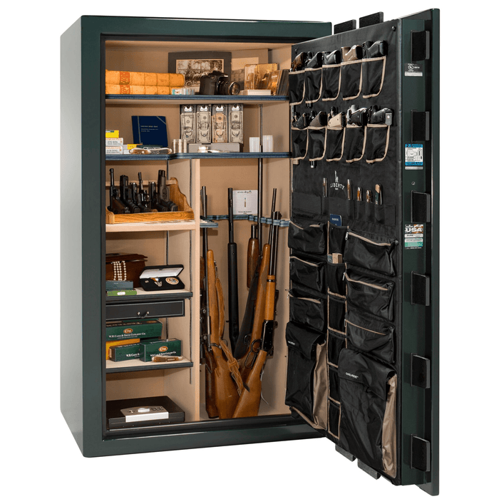 Magnum | 50 | Level 8 Security |  2.5 Hours Fire Protection | Green Gloss | Brass Electronic Lock | 72.5"(H) x 42"(W) x 32"(D)