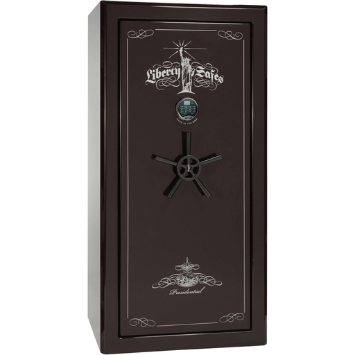 Presidential | 25 | Level 8 Security |  2.5 Hours Fire Protection | Black Cherry Gloss | Black Electronic Lock | 60.5"(H) x 30"(W) x 29"(D)