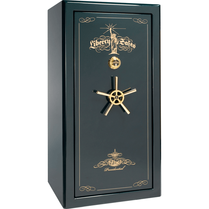Presidential | 25 | Level 8 Security |  2.5 Hours Fire Protection | Green Gloss | Brass Mechanical Lock | 60.5"(H) x 30"(W) x 29"(D)