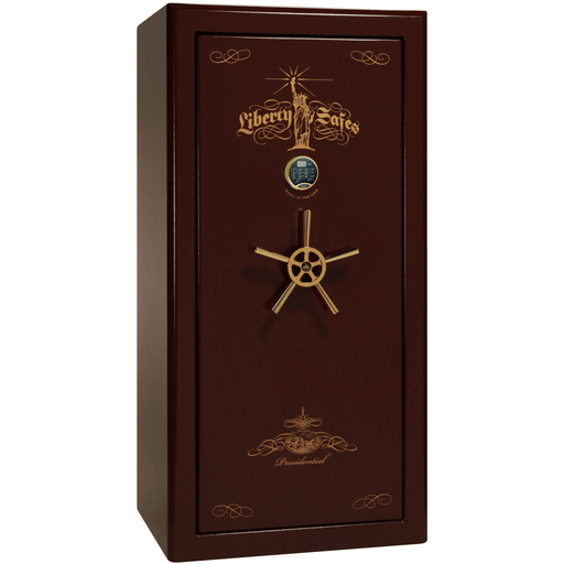 Presidential | 25 | Level 8 Security |  2.5 Hours Fire Protection | Burgundy | Brass Electronic Lock | 60.5"(H) x 30"(W) x 29"(D)