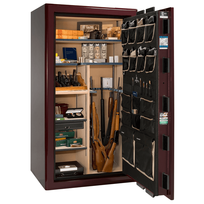 Presidential | 50 | Level 8 Security |  2.5 Hours Fire Protection | Burgundy Gloss | Brass Electronic Lock | 72.5"(H) x 42"(W) x 32"(D)