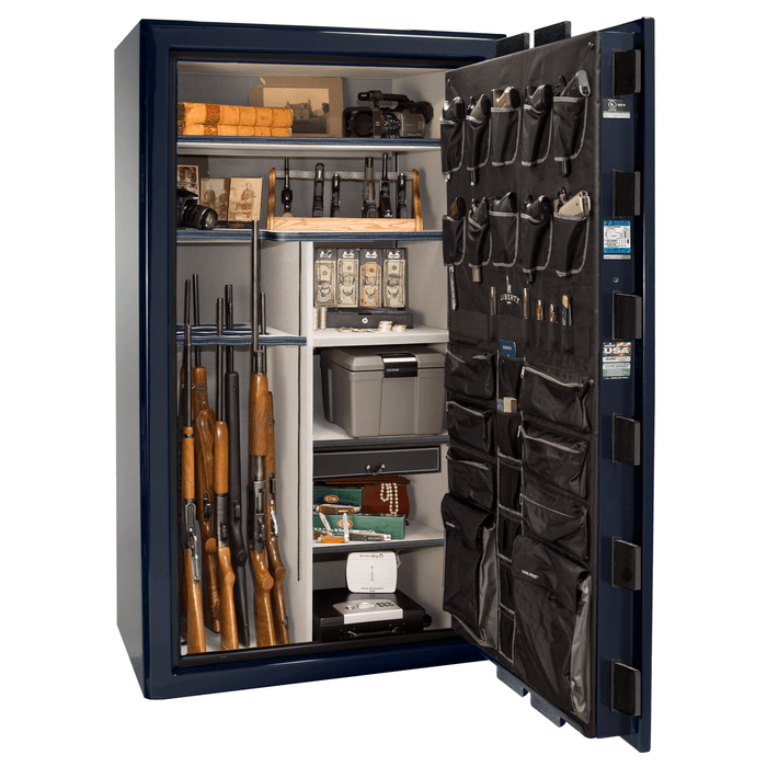Presidential | 50 | Level 8 Security |  2.5 Hours Fire Protection | Blue Gloss | Chrome Electronic Lock | 72.5"(H) x 42"(W) x 32"(D)