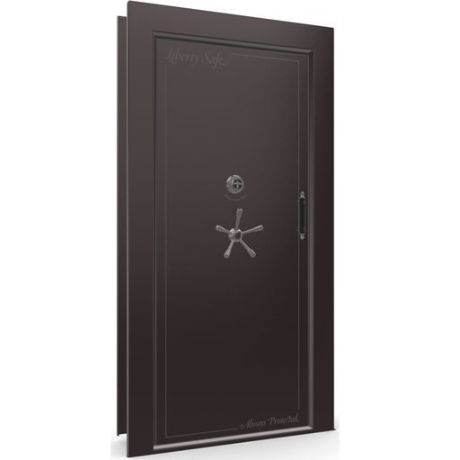 Vault Door Left Inswing | Black Cherry Gloss | Black Mechanical Lock | 81-85"(H) x 27-42"(W) x 7-10"(D)