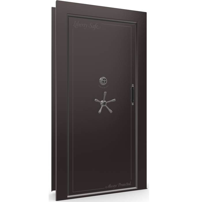 Vault Door Left Inswing | Black Cherry Gloss | Black Mechanical Lock | 81-85"(H) x 27-42"(W) x 7-10"(D)