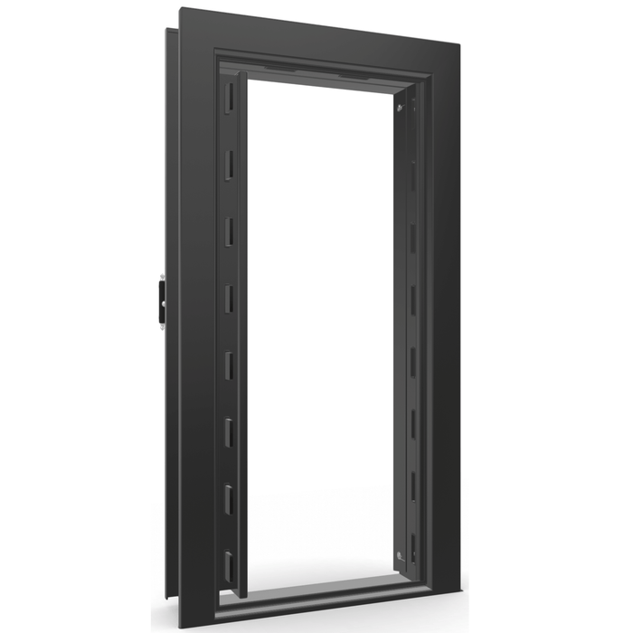 Vault Door Left Inswing | Black Gloss | Chrome Electronic Lock | 81-85"(H) x 27-42"(W) x 7-10"(D)