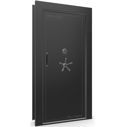 Vault Door Right Inswing | Black Gloss | Black Mechanical Lock | 81-85"(H) x 27-42"(W) x 7-10"(D)