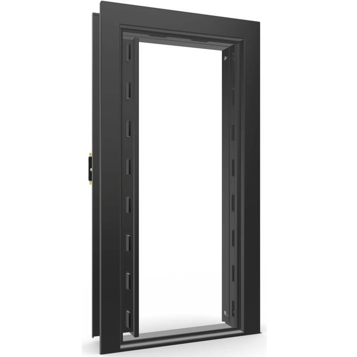 Vault Door Left Inswing | Black Gloss | Brass Mechanical Lock | 81-85"(H) x 27-42"(W) x 7-10"(D)