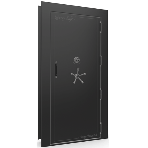 Vault Door Right Outswing | Black Gloss | Black Mechanical Lock | 81-85"(H) x 27-42"(W) x 7-10"(D)