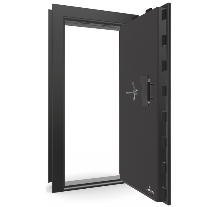 Vault Door Right Outswing | Black Gloss | Black Mechanical Lock | 81-85"(H) x 27-42"(W) x 7-10"(D)