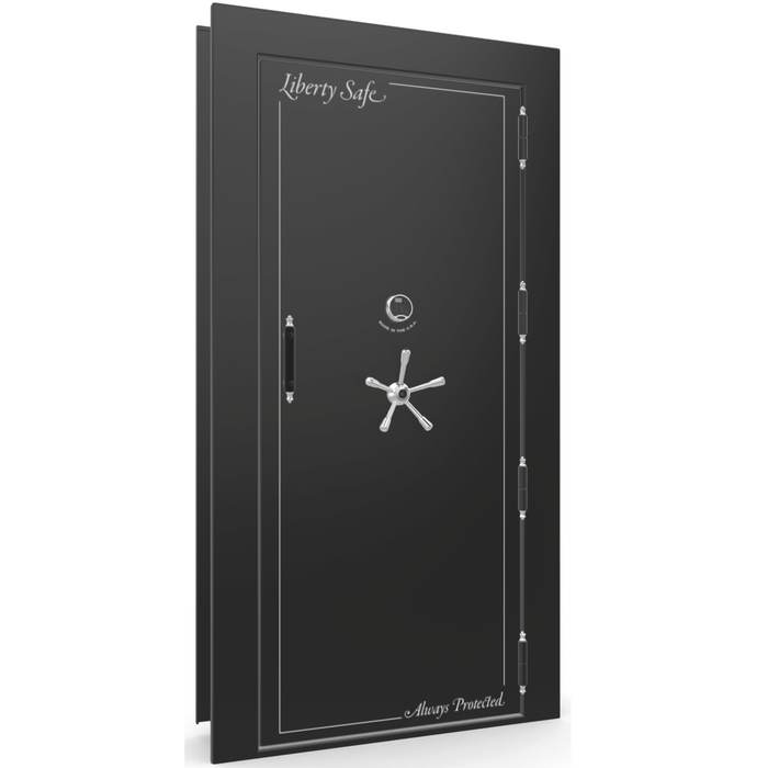 Vault Door Right Outswing | Black Gloss | Chrome Electronic Lock | 81-85"(H) x 27-42"(W) x 7-10"(D)