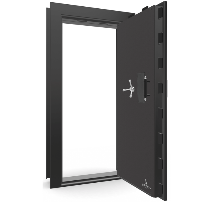 Vault Door Right Outswing | Black Gloss | Chrome Electronic Lock | 81-85"(H) x 27-42"(W) x 7-10"(D)