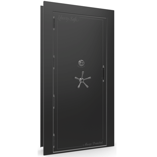 Vault Door Left Outswing | Black Gloss | Black Mechanical Lock | 81-85"(H) x 27-42"(W) x 7-10"(D)