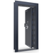 Vault Door Right Inswing | Blue Gloss | Chrome Electronic Lock | 81-85"(H) x 27-42"(W) x 7-10"(D)