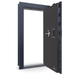 Vault Door Right Outswing | Blue Gloss | Chrome Mechanical Lock | 81-85"(H) x 27-42"(W) x 7-10"(D)