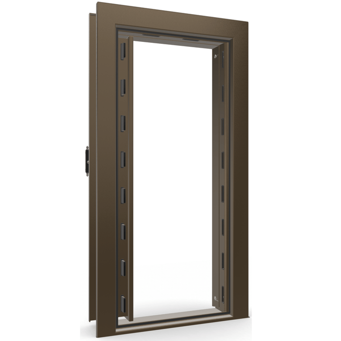 Vault Door Left Inswing | Bronze Gloss | Black Mechanical Lock | 81-85"(H) x 27-42"(W) x 7-10"(D)