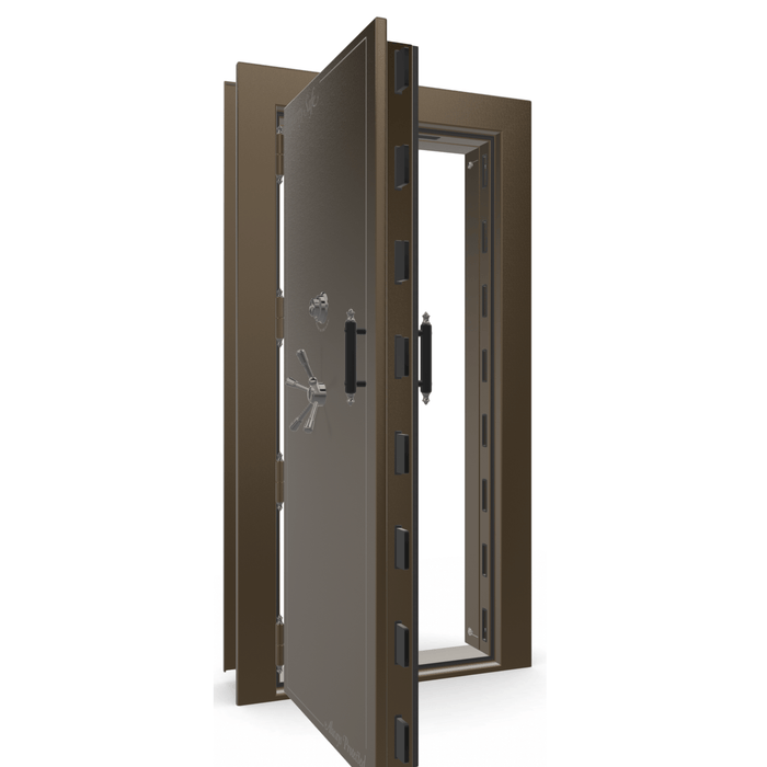 Vault Door Left Outswing | Bronze Gloss | Black Mechanical Lock | 81-85"(H) x 27-42"(W) x 7-10"(D)