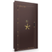 Vault Door Left Outswing | Burgundy Gloss | Brass Electronic Lock | 81-85"(H) x 27-42"(W) x 7-10"(D)