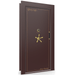 Vault Door Left Inswing | Burgundy | Brass Electronic Lock | 81-85"(H) x 27-42"(W) x 7-10"(D)