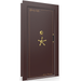 Vault Door Left Inswing | Burgundy | Brass Mechanical Lock | 81-85"(H) x 27-42"(W) x 7-10"(D)