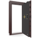 Vault Door Right Outswing | Burgundy | Brass Mechanical Lock | 81-85"(H) x 27-42"(W) x 7-10"(D)