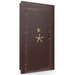 Vault Door Left Outswing | Burgundy | Brass Mechanical Lock | 81-85"(H) x 27-42"(W) x 7-10"(D)