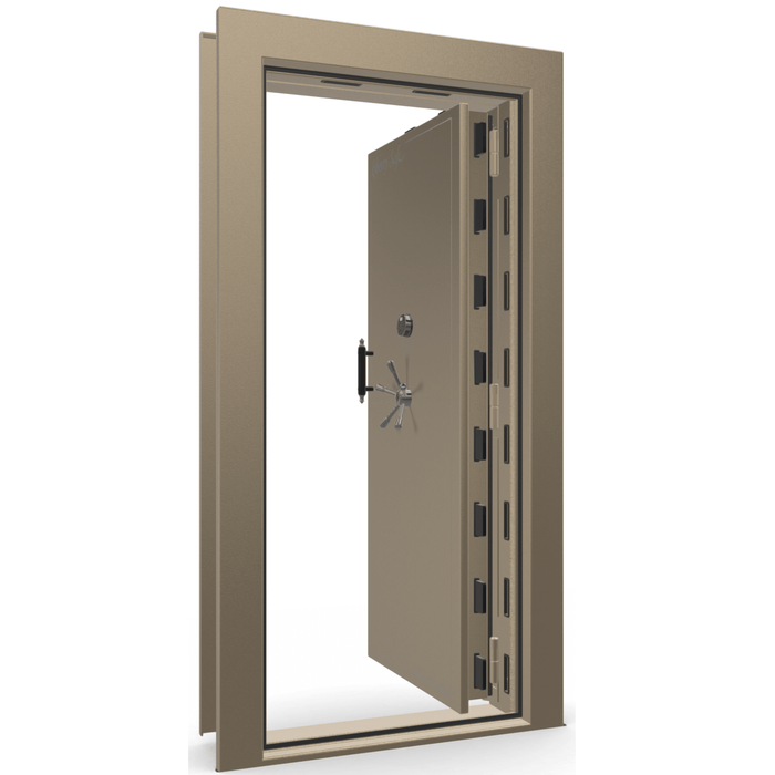 Vault Door Right Inswing | Champagne | Black Mechanical Lock | 81-85"(H) x 27-42"(W) x 7-10"(D)