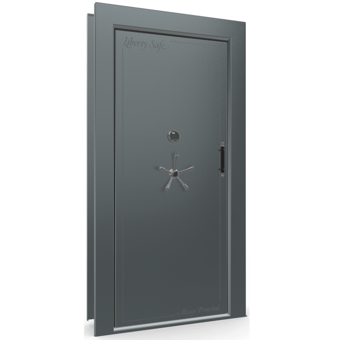 Vault Door Left Inswing | Forest Mist Gloss | Black Electronic Lock | 81-85"(H) x 27-42"(W) x 7-10"(D)