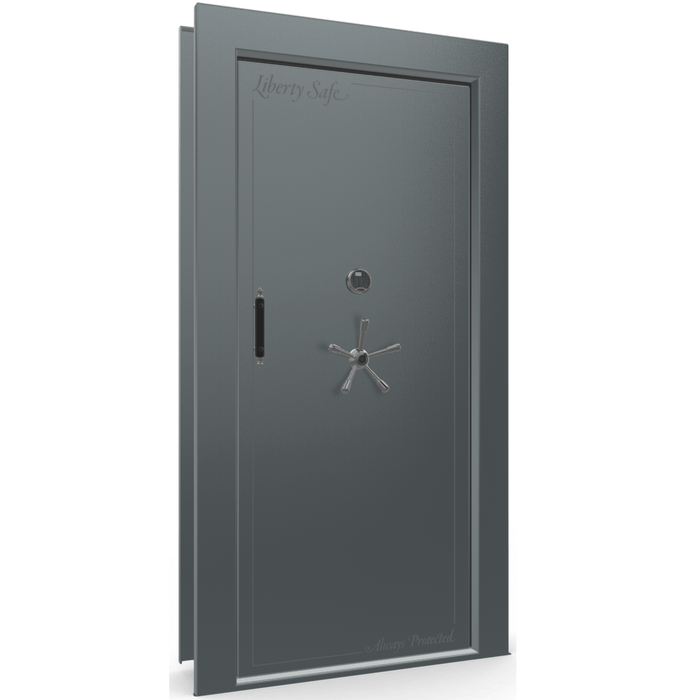 Vault Door Right Inswing | Forest Mist Gloss | Black Electronic Lock | 81-85"(H) x 27-42"(W) x 7-10"(D)