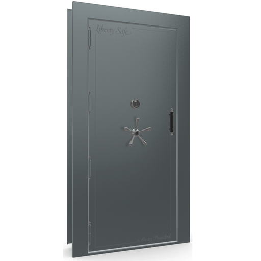Vault Door Left Outswing | Forest Mist Gloss | Black Electronic Lock | 81-85"(H) x 27-42"(W) x 7-10"(D)