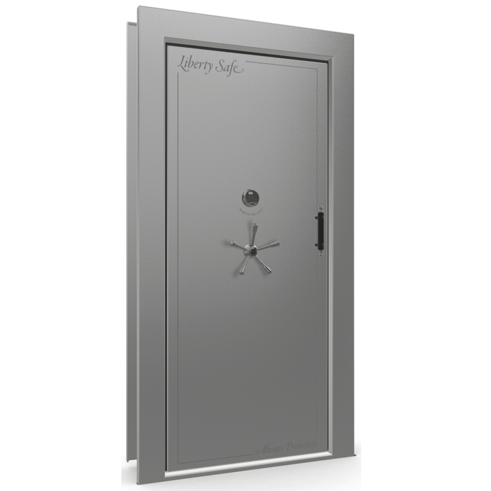Vault Door Left Inswing | Gray Gloss | Black Electronic Lock | 81-85"(H) x 27-42"(W) x 7-10"(D)
