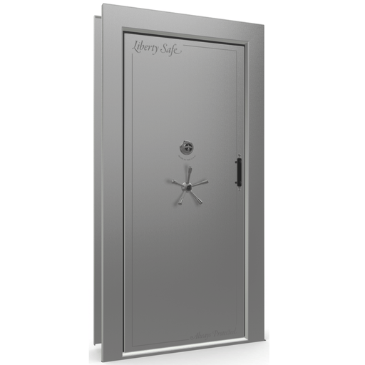 Vault Door Left Inswing | Gray Gloss | Black Mechanical Lock | 81-85"(H) x 27-42"(W) x 7-10"(D)