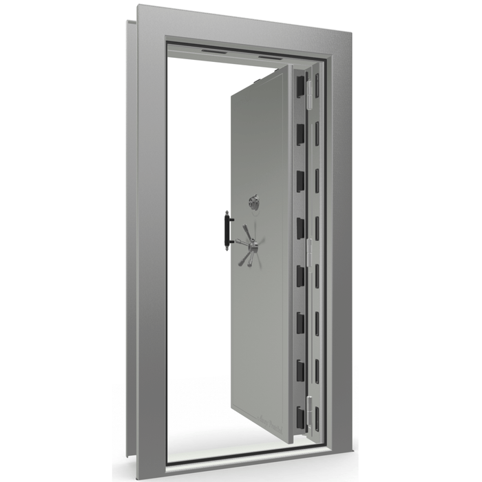 Vault Door Right Inswing | Gray Gloss | Black Mechanical Lock | 81-85"(H) x 27-42"(W) x 7-10"(D)