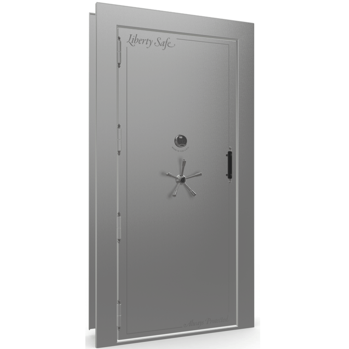 Vault Door Left Outswing | Gray Gloss | Black Electronic Lock | 81-85"(H) x 27-42"(W) x 7-10"(D)