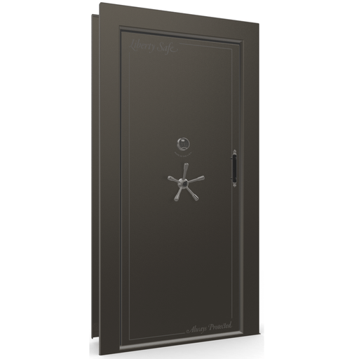 Vault Door Left Inswing | Gray | Black Electronic Lock | 81-85"(H) x 27-42"(W) x 7-10"(D)