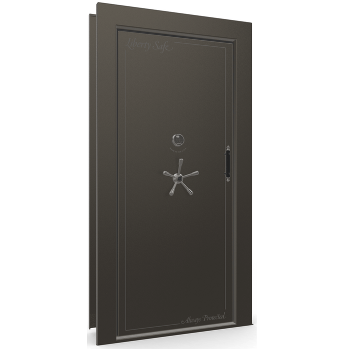 Vault Door Left Inswing | Gray | Black Electronic Lock | 81-85"(H) x 27-42"(W) x 7-10"(D)