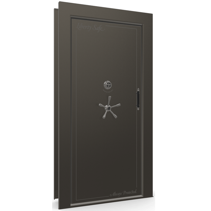 Vault Door Left Inswing | Gray | Black Mechanical Lock | 81-85"(H) x 27-42"(W) x 7-10"(D)