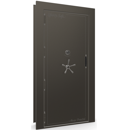 Vault Door Left Outswing | Gray | Black Electronic Lock | 81-85"(H) x 27-42"(W) x 7-10"(D)