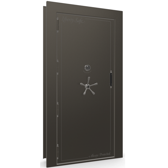 Vault Door Left Outswing | Gray | Black Electronic Lock | 81-85"(H) x 27-42"(W) x 7-10"(D)