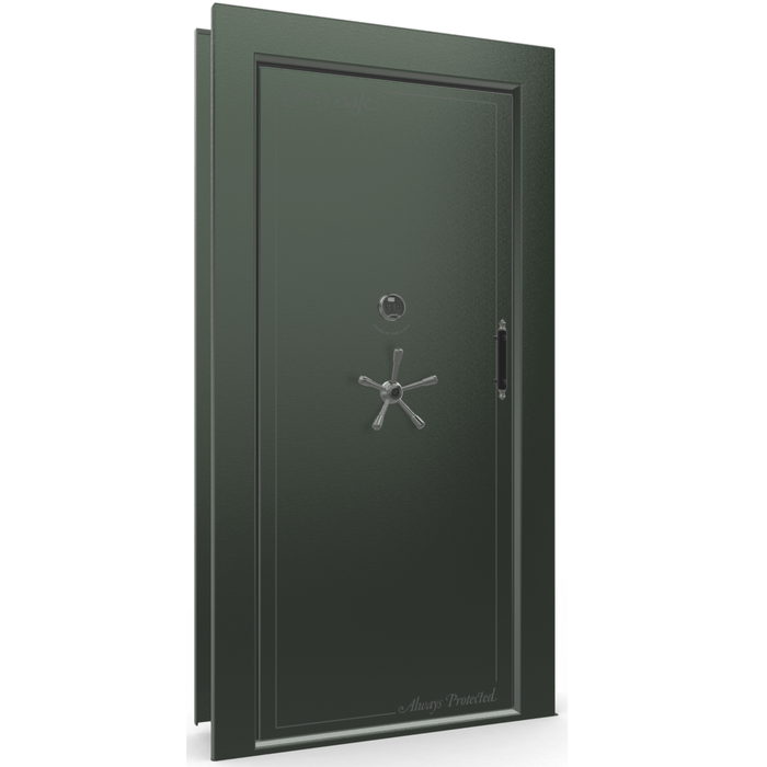 Vault Door Left Inswing | Green | Black Electronic Lock | 81-85"(H) x 27-42"(W) x 7-10"(D)