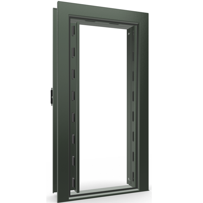 Vault Door Left Inswing | Green | Black Mechanical Lock | 81-85"(H) x 27-42"(W) x 7-10"(D)
