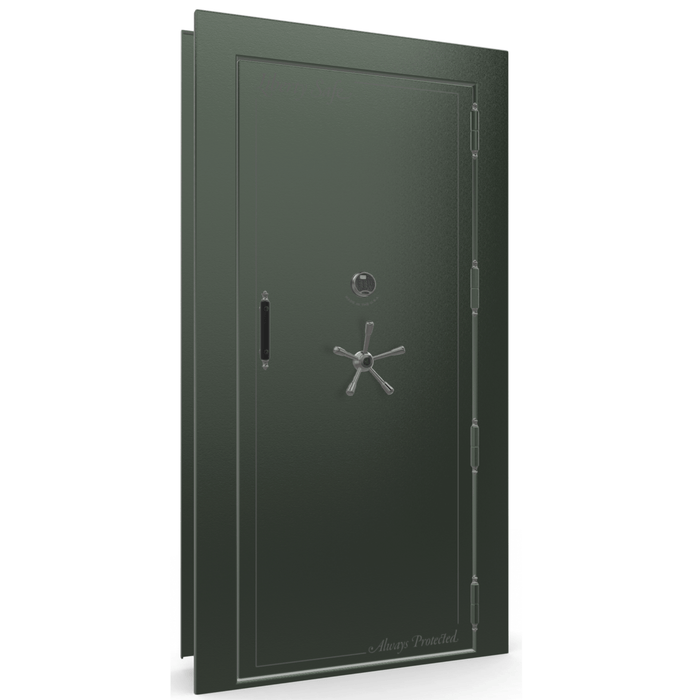 Vault Door Right Outswing | Green | Black Electronic Lock | 81-85"(H) x 27-42"(W) x 7-10"(D)